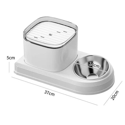 Automatic Cat Water Fountain & Feeder - 3L Dual-Function Pet Hydration Station for Feline Hydration and Feeding