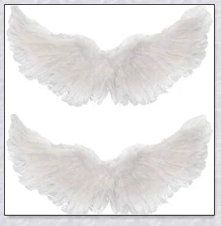 Captivating 3D Angel & Devil Wings in angelic white and devilish black colours, perfect for Halloween, masquerade, and costume parties