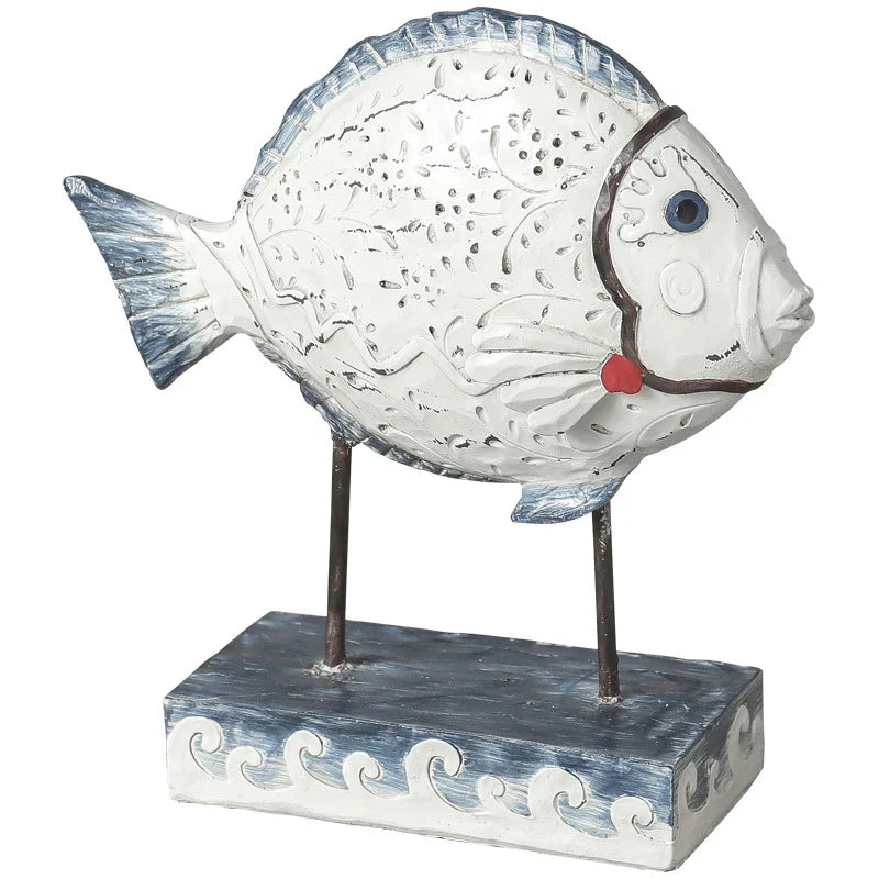 Elegant resin ornament of a toothed deep-sea fish, a nature-inspired accent piece for home decor