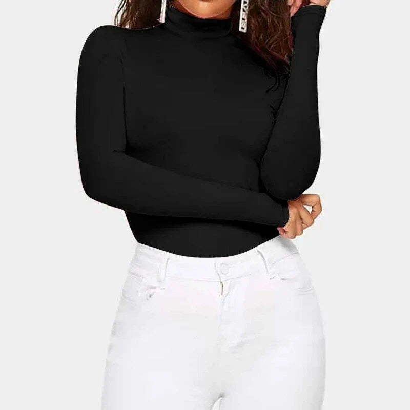 Elegant turtleneck jumper in a solid coffee colour, perfect for cosy autumn and winter wear
