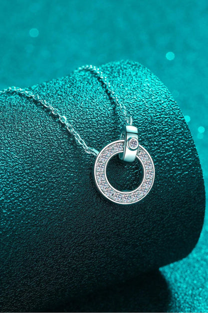 Elegant moissanite and sterling silver necklace with a minimalist, contemporary design