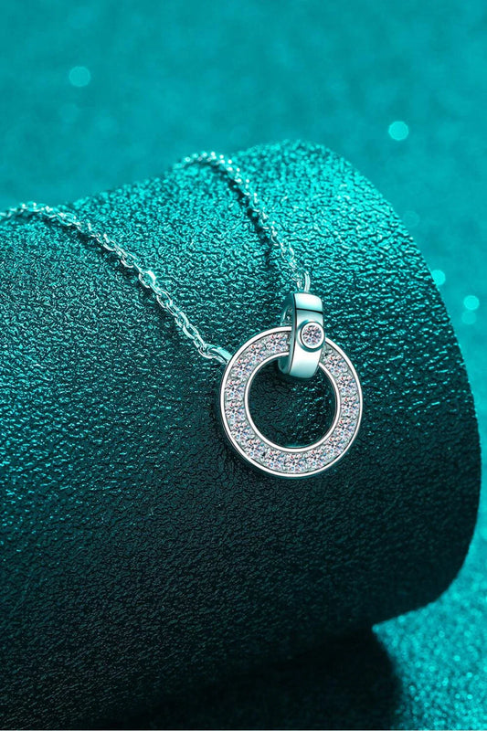 Elegant moissanite and sterling silver necklace with a minimalist, contemporary design