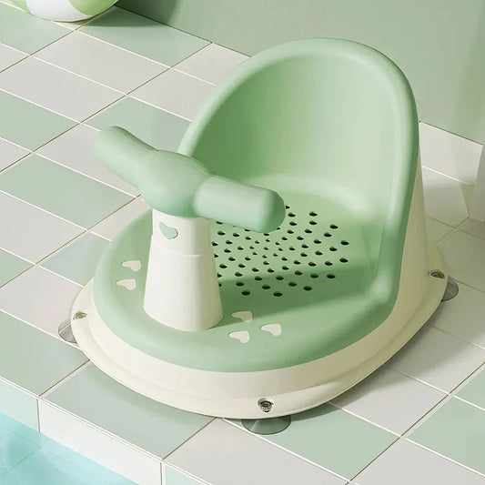Cosy infant bath tub with large suction cups and ergonomic curved design for safe and comfortable bathing