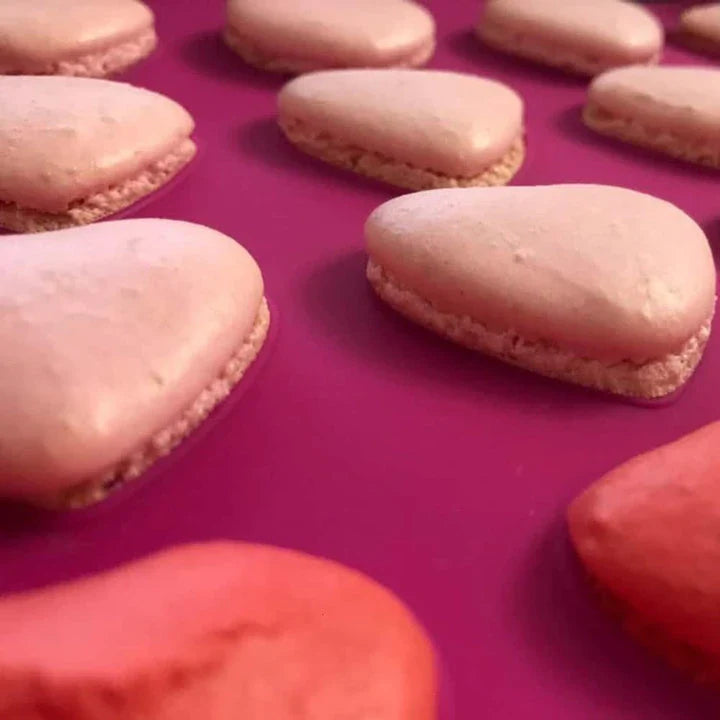 42-cup premium silicone macaron baking mould in pink colour