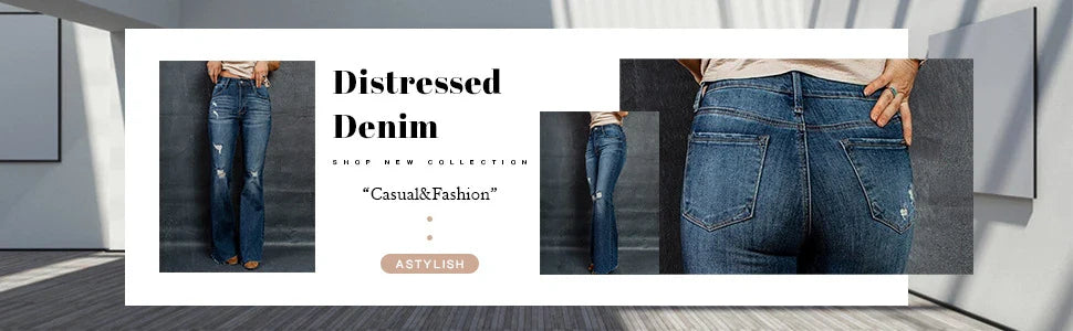 Premium high-waisted wide-leg denim trousers in a chic, versatile design