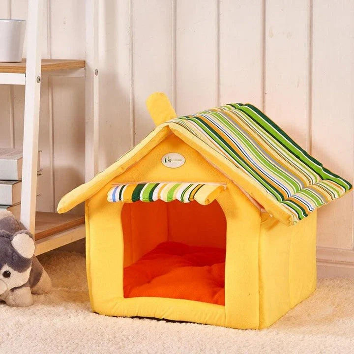 Cosy Canine Haven premium pet bed with plush mat in green, available in small, medium, and large sizes
