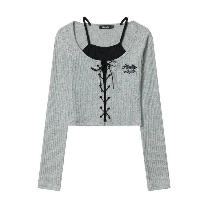 Elegant and cosy embroidered knit cardigan in grey and coffee colours, featuring long sleeves and a slim fit silhouette for stylish British women