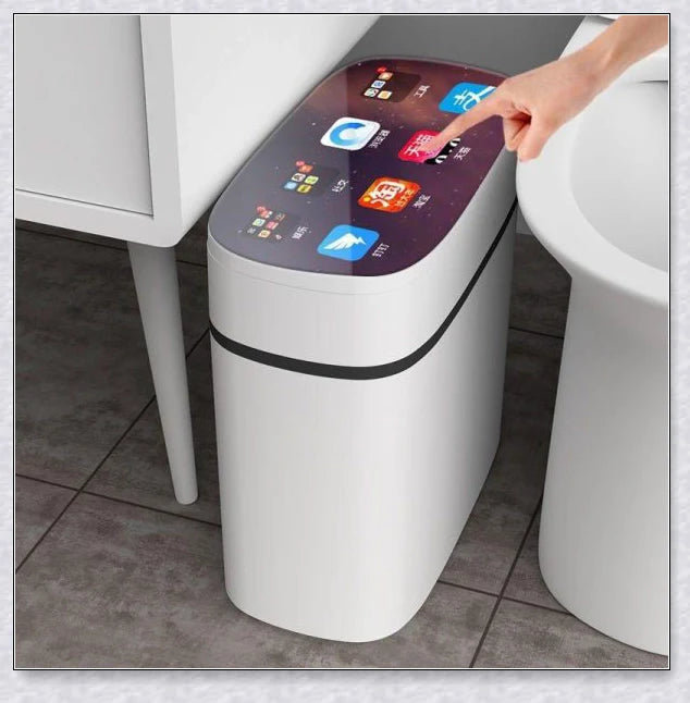 Sleek and modern automatic garbage can with motion-activated sensor for a hygienic and hassle-free waste disposal experience