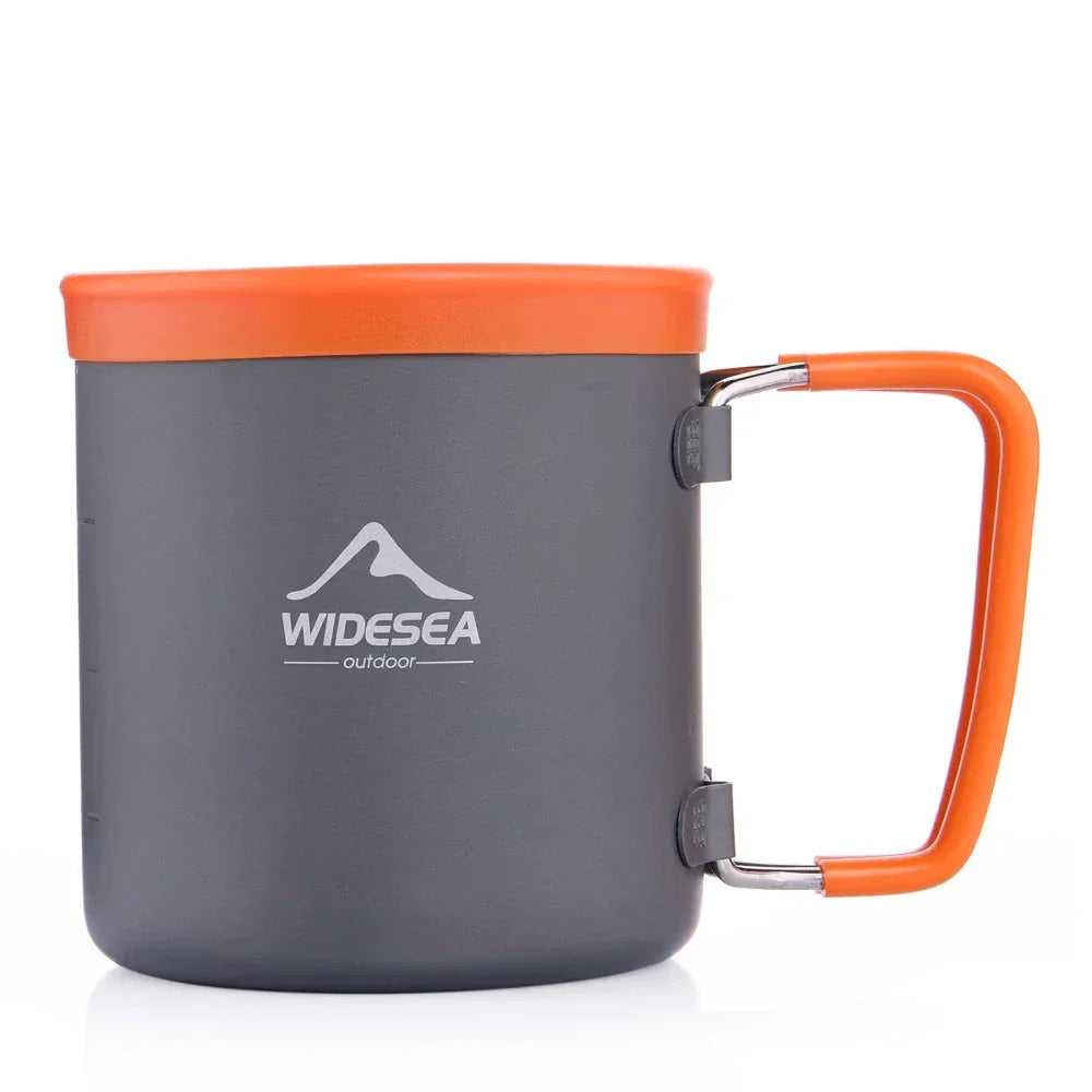 Aluminium camping mug with sleek, minimalist design for outdoor adventures