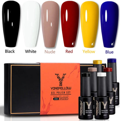 Premium 10ml gel nail polish set in vibrant colors for long-lasting, salon-quality manicures at home
