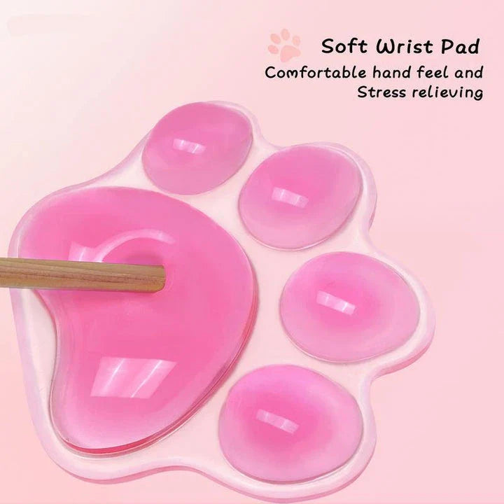 Ergonomic cat paw computer mouse wrist rest support in grey colour