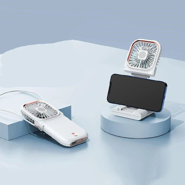 Compact, portable mini fan with adjustable speeds and whisper-quiet operation, suitable for students and outdoor use