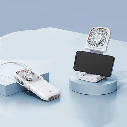 Compact, portable mini fan with adjustable speeds and whisper-quiet operation, suitable for students and outdoor use