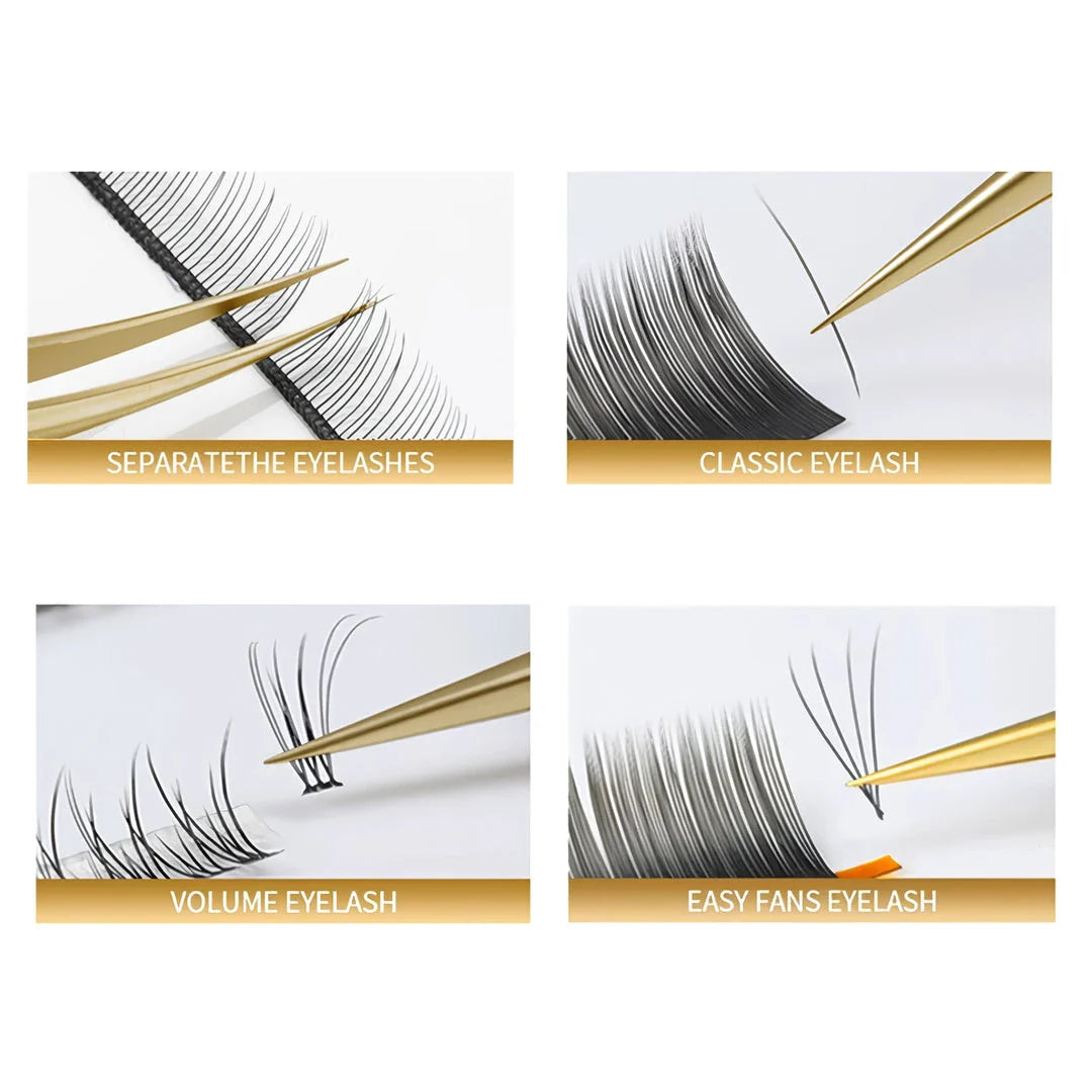 Premium precision anti-slip eyelash extension tweezers made with durable stainless steel for flawless lash application