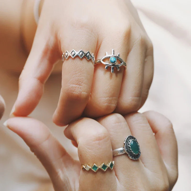 Elegant sterling silver ring with a natural turquoise stone, a timeless accessory for the fashion-conscious UK consumer