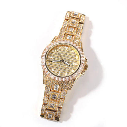 Elegant black diamond butterfly quartz watch with dual buttons and a sleek 43mm stainless steel case