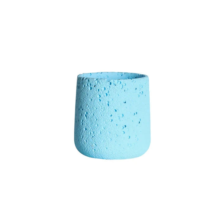 Nordic-style perforated cement bonsai planter in various sizes and colours, showcasing modern Scandinavian design for indoor gardening and home decor.