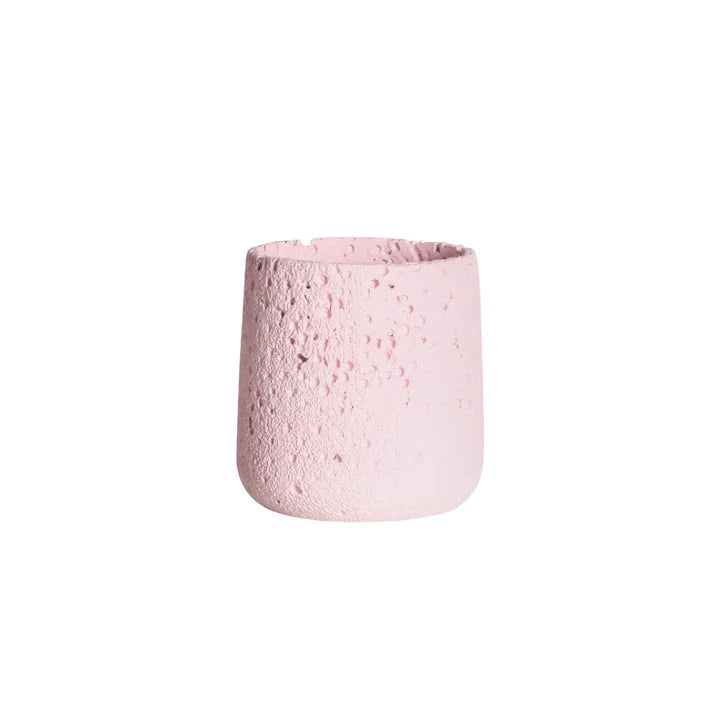 Nordic-style perforated cement bonsai planter in various sizes and colours, showcasing modern Scandinavian design for indoor gardening and home decor.