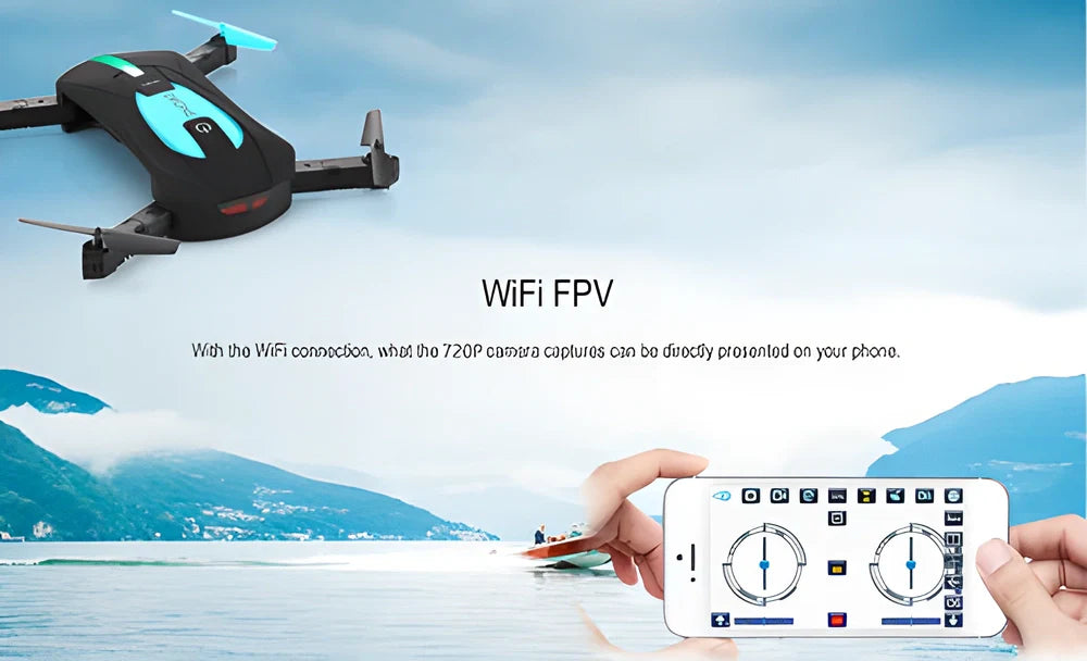 Compact and foldable aerial selfie drone with 720p HD camera for capturing stunning aerial photography and videography