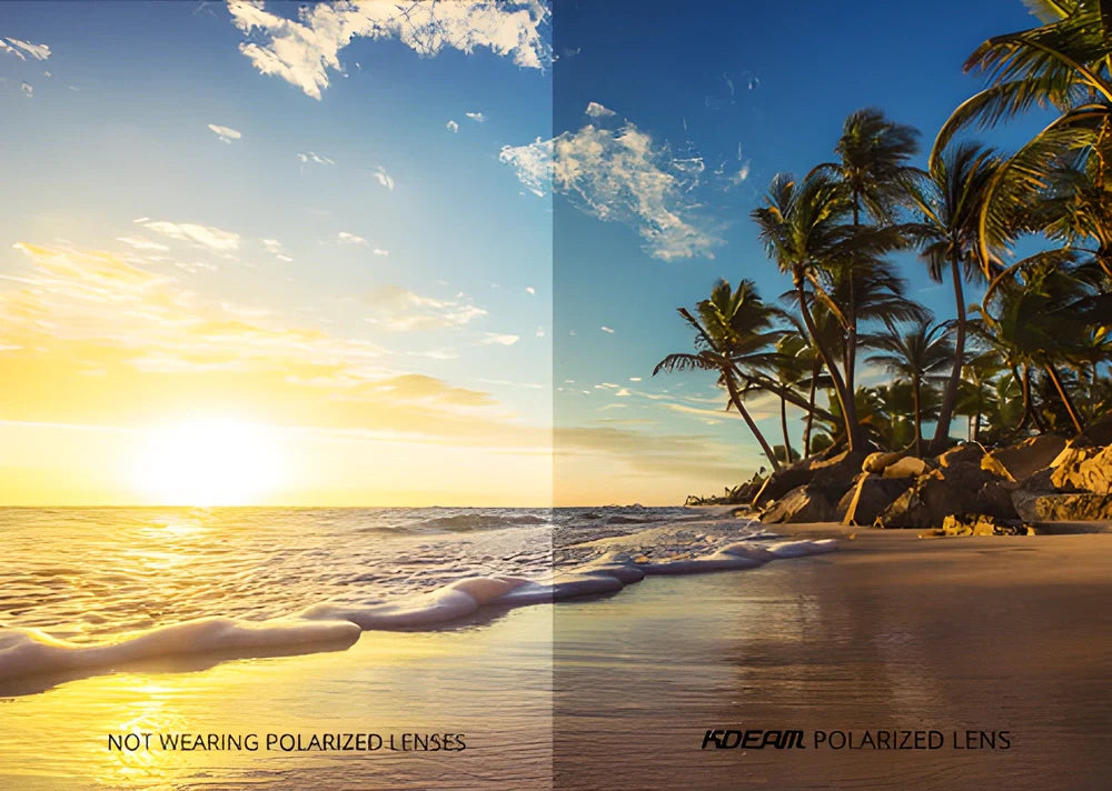 Premium British-made polarised rimless sunglasses with durable TR90 frames and shatter-resistant polycarbonate lenses