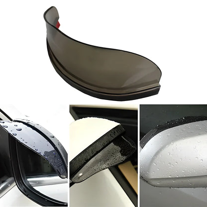 Clear anti-rain side mirror guard designed to maintain visibility for safe driving in wet weather conditions