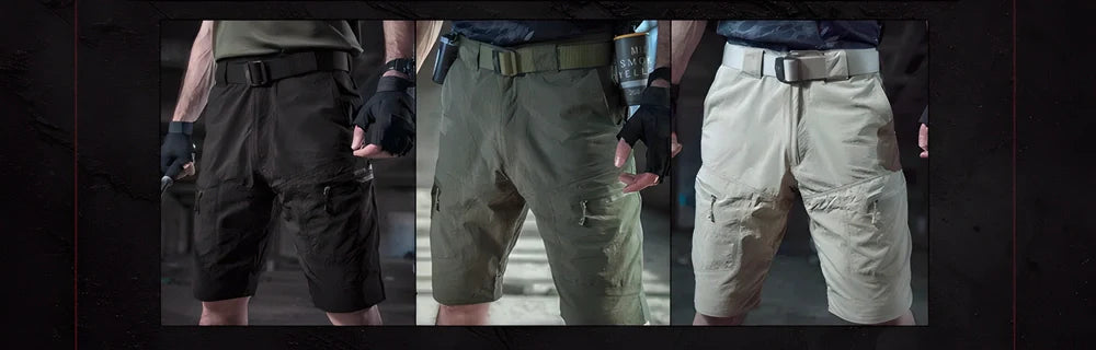 Durable quick-drying combat cargo shorts with reinforced seat and action waistband for active British lifestyles