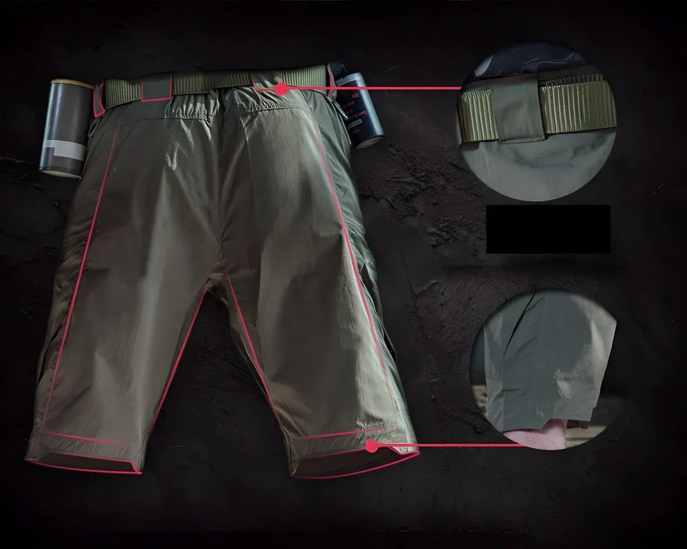 Durable quick-drying combat cargo shorts with reinforced seat and action waistband for active British lifestyles