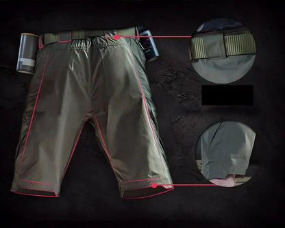 Durable quick-drying combat cargo shorts with reinforced seat and action waistband for active British lifestyles