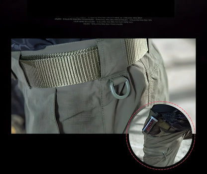Durable quick-drying combat cargo shorts with reinforced seat and action waistband for active British lifestyles