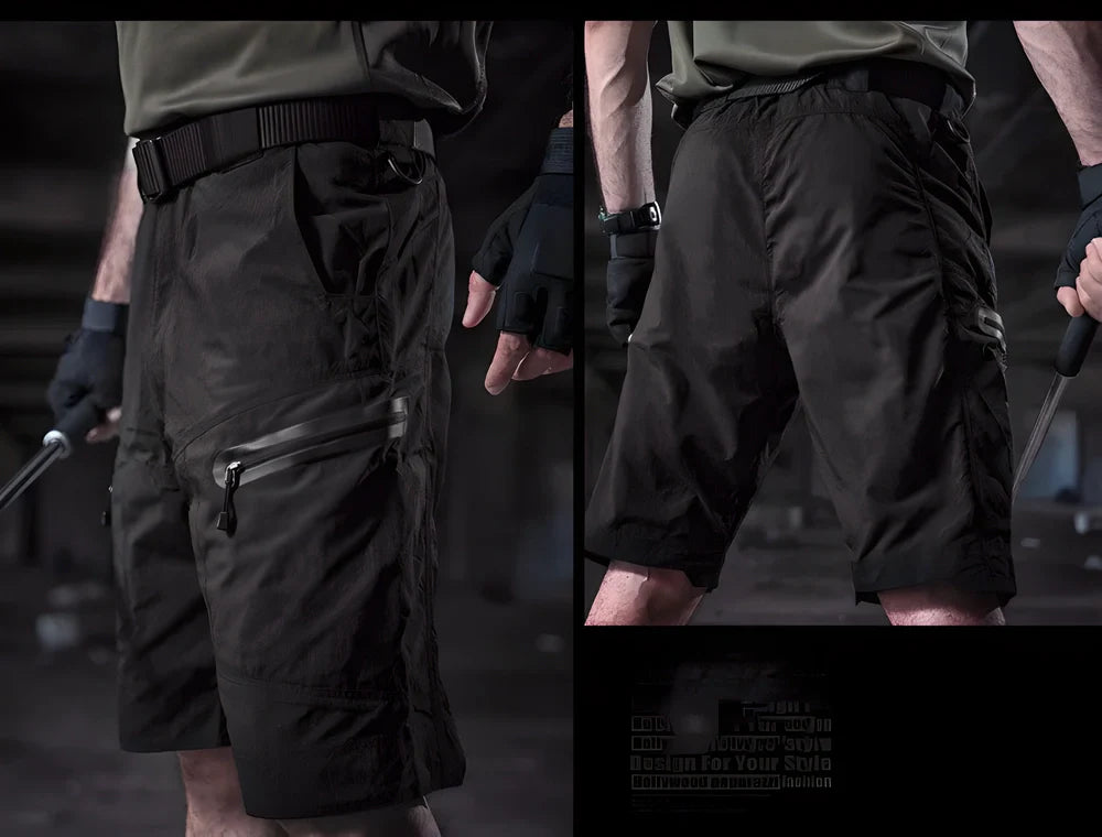 Durable quick-drying combat cargo shorts with reinforced seat and action waistband for active British lifestyles