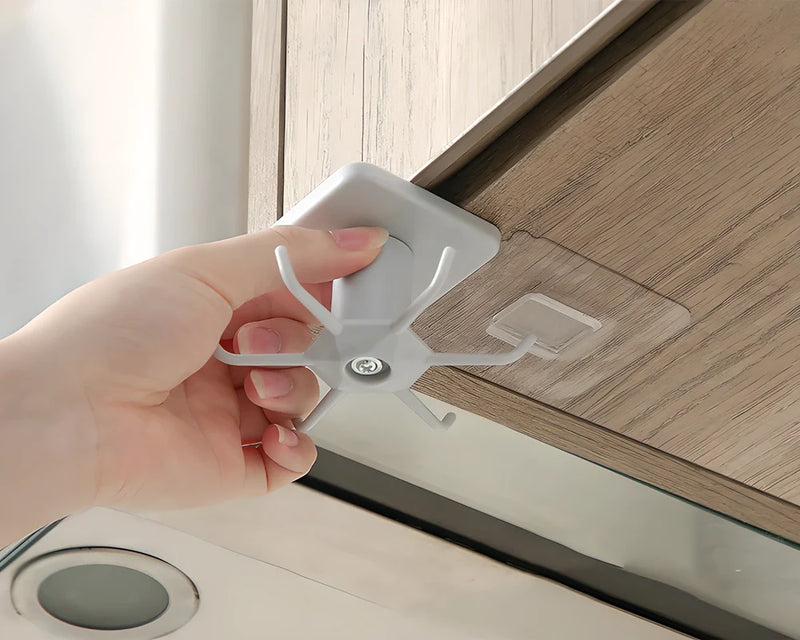 Homeenjoy UK Rotating Stick-On Cabinet Utensil Organiser - Premium Kitchen Storage Solution