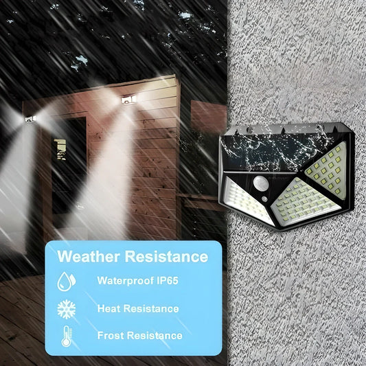 Solaris 2.0™ 100 LED Outdoor Motion Sensor Waterproof Solar Lamp - Brilliant, Eco-Friendly Lighting for Pathways, Gardens, and Driveways